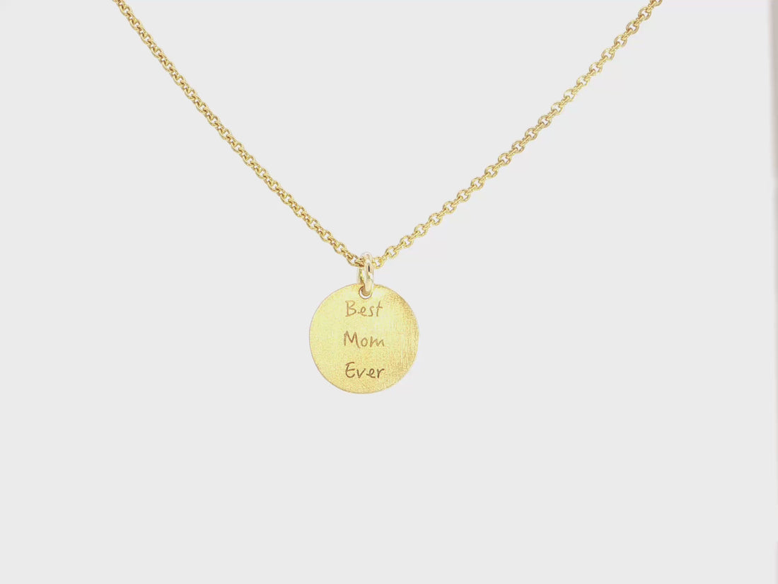 Gravurkette „Best Mom ever“ – 18kt Gelbgold