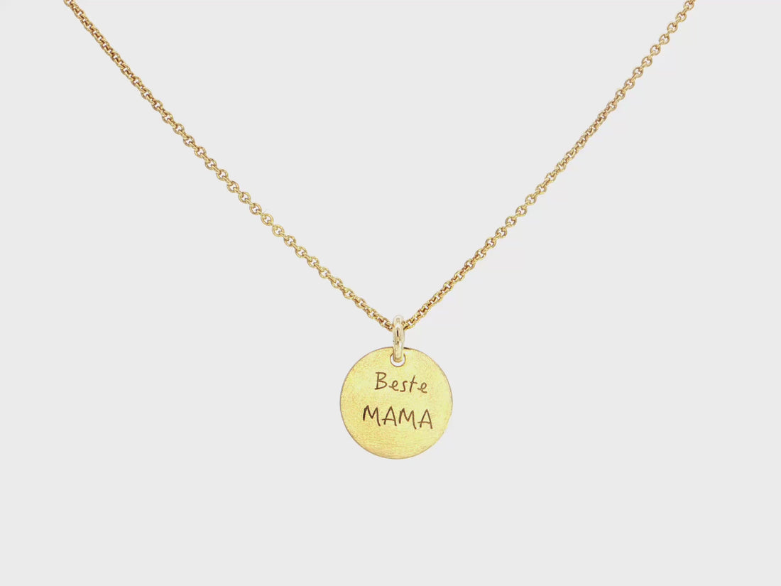 Gravurkette „Beste MAMA“ – 18kt Gelbgold