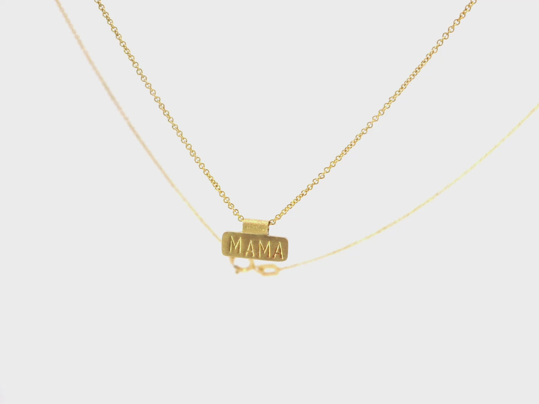 Zarte Mama-Kette aus 18kt Gelbgold