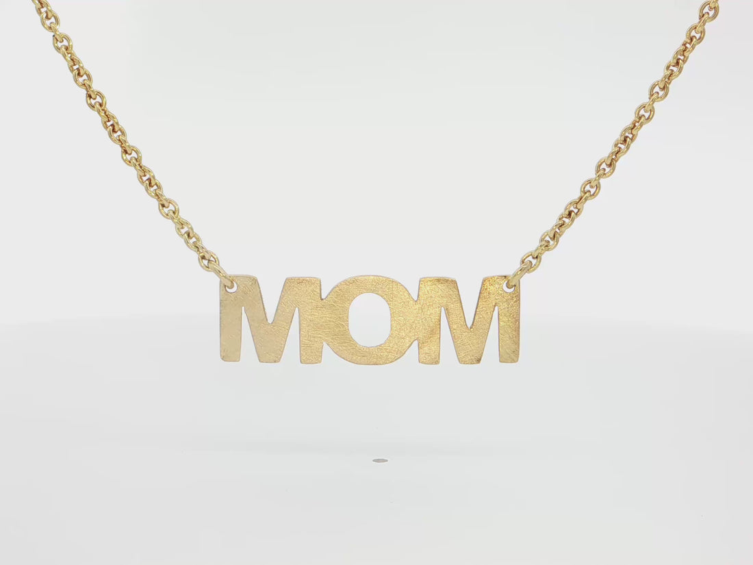 Große MOM Statementkette – 18kt Gelbgold