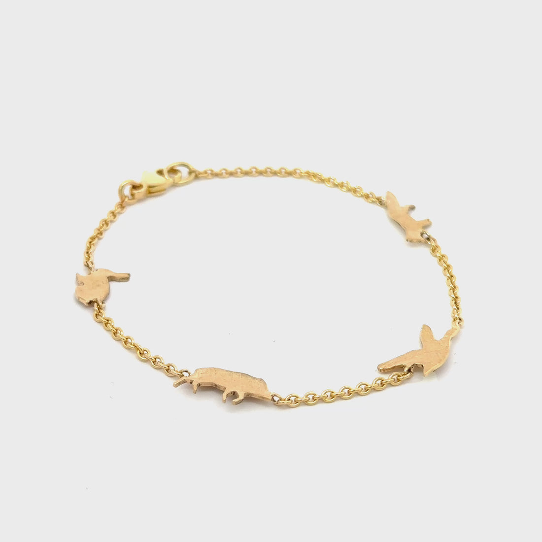 Armband aus 18kt Gelbgold mit Waldtier-Motiven