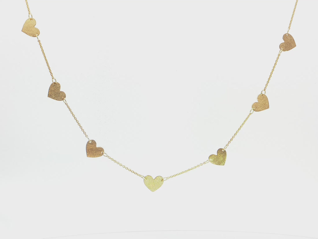 Kette aus 18kt Gelbgold mit Herzplättchen